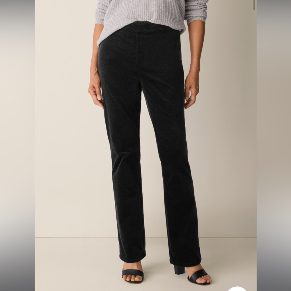 NWT Eileen Fisher Brushed Organic Cotton Kick Pant in Black